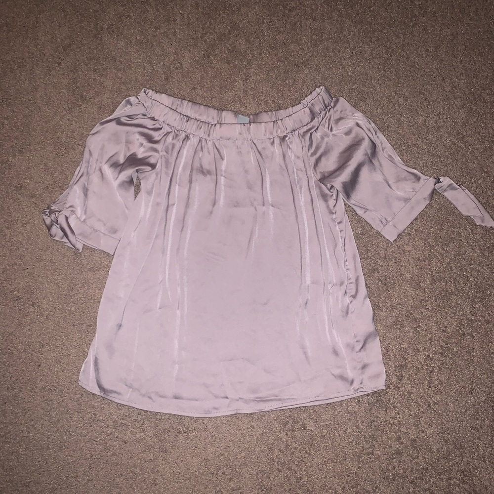 Off the shoulder satin blouse